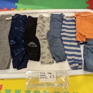 5/$10 12M baby boy girl leggings pants sweatpants Jean shorts bundle